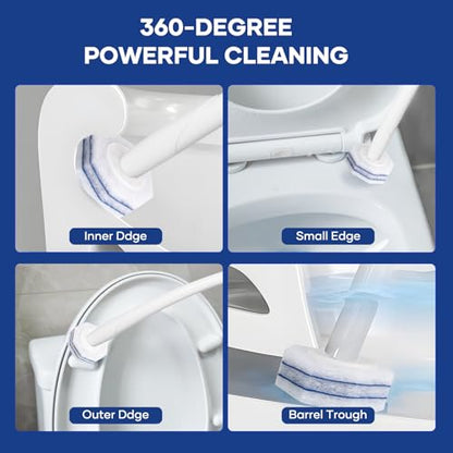 80 Count Upgrade 3-Layer Toilet Bowl Refills Fits for Clorox Toilet Brush | 3X Cleaning Power Disposable Bowl Cleaner Refills for Bathroom Cleaning, No Falling Apart - size: 1 Count (Pack of 80)