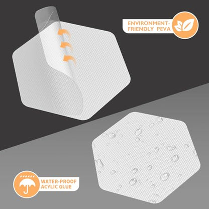 Non Slip Bathtub Stickers,Shower Stickers for Safety Bathroom Tubs,Bathtub Non Slip Stickers and Adhesive Decals Scraper for Bath Tub,Shower Floor,Stairs,Ladders(Squar Shape,Clear) (24,White) - color: White