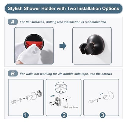 BRIGHT SHOWERS High Pressure Rain Shower Head Combo with Double Extension Arm, 8 Inch Rainfall Shower Head with Handheld Spray, Height Adjustable Dual Square Showerhead Set, Oil-Rubbed Bronze - color: Oil Rubbed Bronze, style: Dual Shower Head with Extens