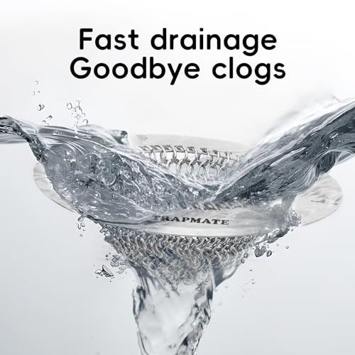 TRAPMATE Shower Drain Hair Catcher, 4.4" Anti-Clogging Bathtub Drain Cover | Easy Flip Cleaning, Traps Hair with Fast Drainage, Anti-Slip Drain Protector Fits Regular & Pop-up Drains (Patented Product) - color: Silver