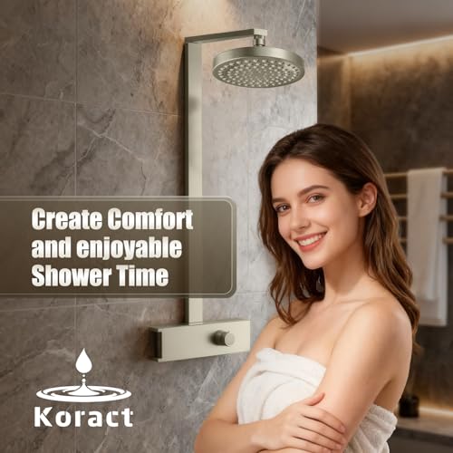 Shower Head High Pressure Rain Premium Quality Luxury Design Anti-Clogging Silicone Nozzles Adjustable Replacement for Bathroom Shower Heads (6 inch Round) - color: Nickel