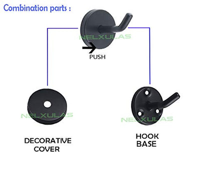 Classic Black Stainless Steel Heavy Duty Coat Hook, Durable Robe Hanger Wall Mount Hook, Perfect Touch Your Bathroom, Bedroom, Closets, Wardrobe, Kitchen (2", 4 PCS) - size: 2", 4 PCS