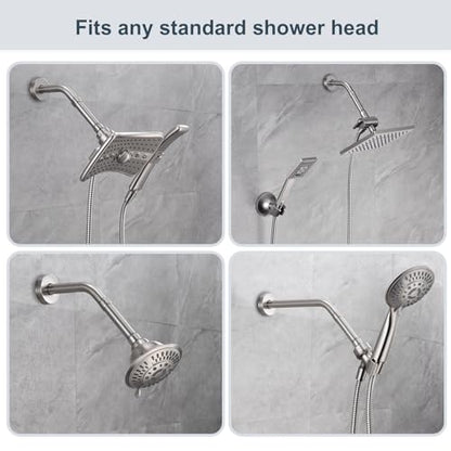 BRIGHT SHOWERS Shower Arm Extender for Rain and Handheld Shower Head, 4 Inch Shower Head Extension Arm, Shower Pipe Extension for Extending or Lowering Showerhead, Brushed Nickel - color: Brushed Nickel, style: 4 Inch Extension