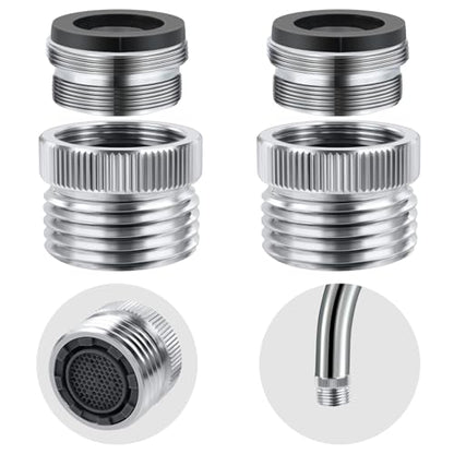 2 Pack Faucet to Hose Adapter with Aerator, Sink to Garden Hose Adapter, Faucet Adapter to Garden Hose for Kitchen and Bathroom, Hose Attachment to Sink, 3/4" GHT Thread Chrome