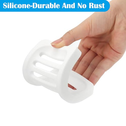 Topsky 2Pcs Soap Dish Holder, Non-Slip Bathroom Accessories Silicone Soap Case Saver, Sink Deck Bathtub Shower Dish Soap Drainer, Silicone Holder for Soap, Sponges, Scrubber (White-2pcs) - color: White-2pcs