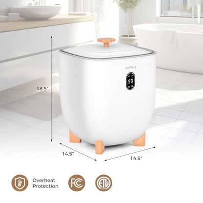 COSTWAY Towel Warmer for Bathroom, Upgraded Towel Heater with 2 Fragrant Disc Holders, Blanket Warmer with 4-Level Timer, Auto Shut Off, Fits 2 Oversized 45" x 70" Towels, Bathrobes & PJ's (25L) - size: 25L