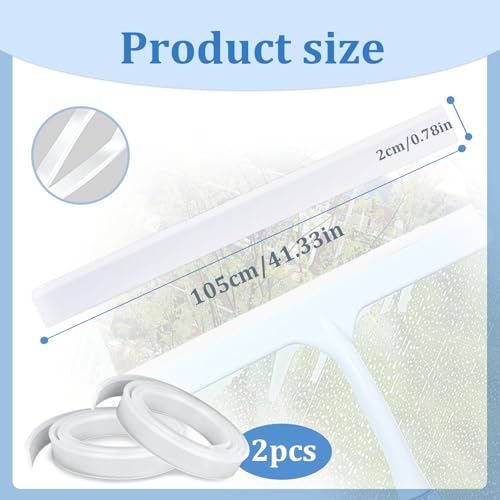 2 Pieces Squeegee Replacement Rubber Blades, 41 Inch Silicone Squeegee Shower Squeegee for Glass Doors, Shower Doors, Windows