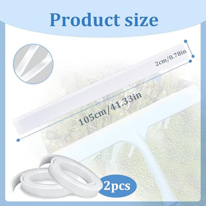 2 Pieces Squeegee Replacement Rubber Blades, 41 Inch Silicone Squeegee Shower Squeegee for Glass Doors, Shower Doors, Windows
