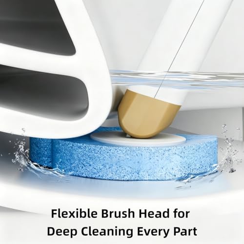Disposable Toilet Brush and Holder,Cleaning Supplies,Deep Cleaning,Wall Mount Toilet Cleaning System,1 Toilet Wand + 18 Toilet Brush Refill (Ocean Blue Package) - color: Ocean Blue Package