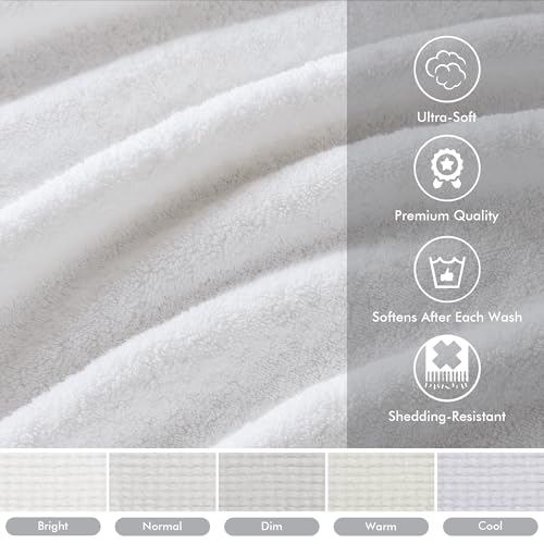Madison Park 800GSM 100% Cotton Bathroom Bath Towel Set of 8, White | Long Staple, Highly Absorbent, Durable Hotel Spa Quality, Quick Dry, Double Stitched Hems, Lint Reducing, OEKO-TEX Certified - color: White, size: Multi-Sizes