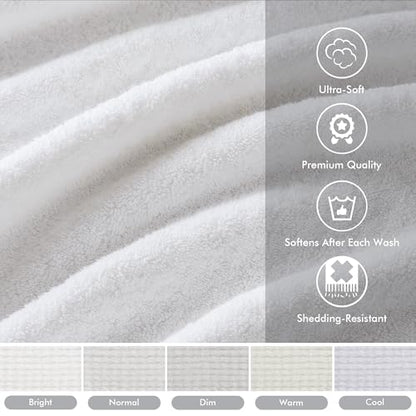 Madison Park 800GSM 100% Cotton Bathroom Bath Towel Set of 8, White | Long Staple, Highly Absorbent, Durable Hotel Spa Quality, Quick Dry, Double Stitched Hems, Lint Reducing, OEKO-TEX Certified - color: White, size: Multi-Sizes