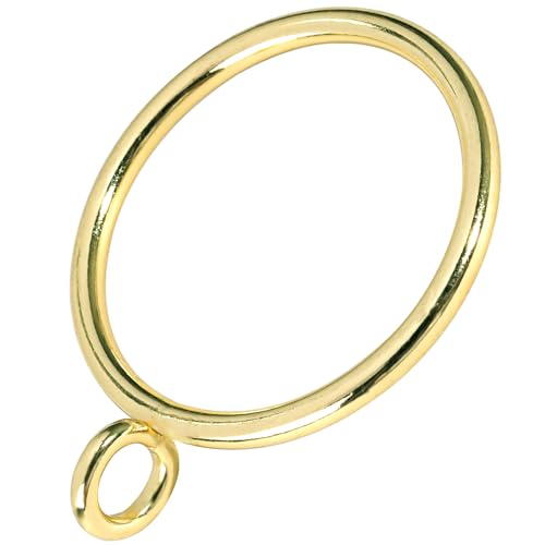 44 Pack Curtain Rings with Eyelets, Metal Drapery Ring for Pinch Pleat Curtains, Drape Ring 1.5 Inch I D, Fits Up to 1.2 in Rod (Gold) - color: Gold