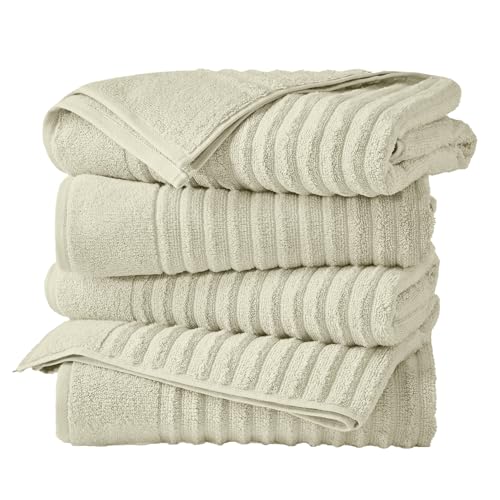 Great Bay Home 4 Pack Bath Towel Set - 100% Cotton Towels - Absorbent & Quick-Dry Towels for Bathroom (Sage Green) - color: Sage Green, size: Bath Towel (Pack of 4)
