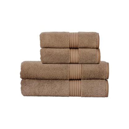 Christy Supreme Hygro 4 Piece Towel Set | Mocha | 100% Luxury Supima Cotton | Ultra Soft | Super Absorbent | 650GSM | 2 Bath Towels 2 Hand Towels - color: Mocha, size: 4 Piece Towel Set
