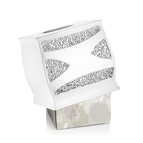 Popular Bath Sinatra Modern Bath Tissue Box Modern Classic Contemporary Decorative Beautiful Designs Bathroom Decor for Home Luxury Bath, White - size: Tissue Box
