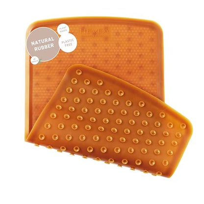 HEVEA Baby & Toddler Bath Mat - 100% Natural Rubber Non Slip Bathtub Mat for Baby - Upcycled, Danish Design - Safe & Sustainable Bathroom Essential (Natural) - color: Natural, size: 21.7" x 12.6" (Rectangular)