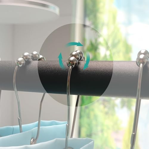 Teal Sea Turtles Shower Curtain Hooks Stainless Steel Decorative Shower Curtain Rings for Ocean Beach Bath Rust-Resistant Shower Hooks for Shower Curtain or Liner Pack of 12 (Teal Turtle) - size: Teal turtle