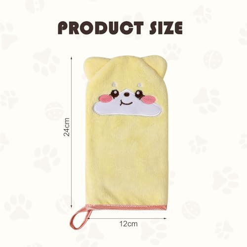 PHOGARY 5-Pack Microfiber Body Wash Mitts, 4.5×9 inch Super Absorbent & Soft Face Washcloths Gloves in Cute Animal Style - Gentle Scrub for Baby, Toddler, and Kids Bath and Shower