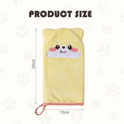 PHOGARY 5-Pack Microfiber Body Wash Mitts, 4.5×9 inch Super Absorbent & Soft Face Washcloths Gloves in Cute Animal Style - Gentle Scrub for Baby, Toddler, and Kids Bath and Shower