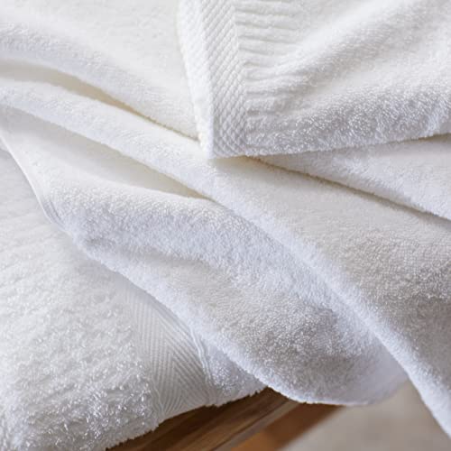 Cuddledown Heritage Cotton Towel Set | Soft | 100% Cotton | 6-Piece Set | 2 Bath Towels, 2 Hand Towels, 2 Washcloths | Premium Quality | White
