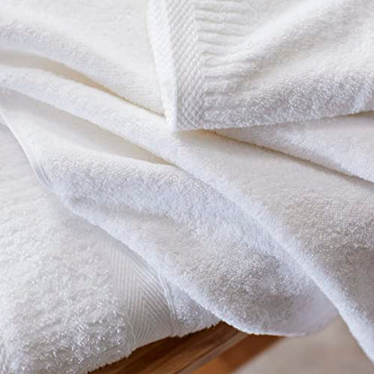 Cuddledown Heritage Cotton Towel Set | Soft | 100% Cotton | 6-Piece Set | 2 Bath Towels, 2 Hand Towels, 2 Washcloths | Premium Quality | White