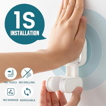 TAILI Shower Head Holder Suction,Adjustable Height & Angle,Universal,White | bathroom handheld shower wand bracket,no-drill removable waterproof,round,plastic,wall mounted,kids,pets,4.5" - color: White, size: Square