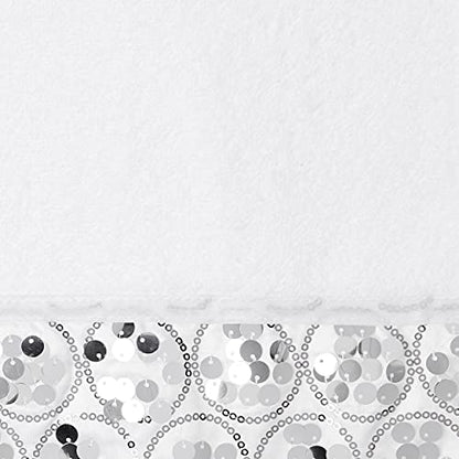Popular Bath Sinatra Modern Bathroom Towel Set 3 Piece Hand and Wash Towel Luxury Contemporary Decor Bling Bath Towel Sets Soft, Plush and Highly Absorbent, White - size: 24"W x 44"L (Pack of 3)