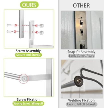 Over The Door Towel Rack, Over Door Towel Racks for Bathroom, Towel Rack with Hooks for Door Hanging, Towel Holder Over The Door Towel Bar 24Inch, Brushed Nickel - size: 24 Inch