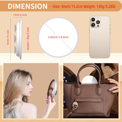 Magnifying Mirror 30X with Suction Cups, Large 6inch Travel 30X Magnified Round Makeup Mirror with High Magnification, Make up Mirror with Tweezers Sets - color: 30x -White