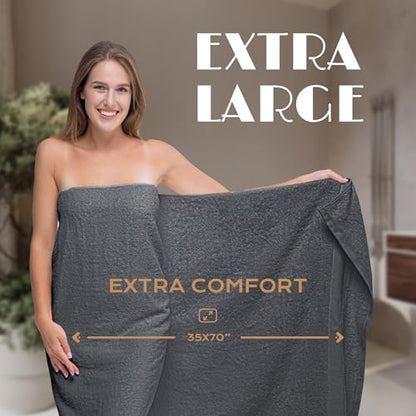 White Classic Luxury Soft Bath Sheet Towels - 650 GSM Cotton Luxury Bath Towels Extra Large 35x70 | Highly Absorbent and Quick Dry | Hotel Quality Extra Large Bath Towels Oversized, Dark Gray, 2 Pack - color: Gray, size: Bath Sheets, 2 Pack