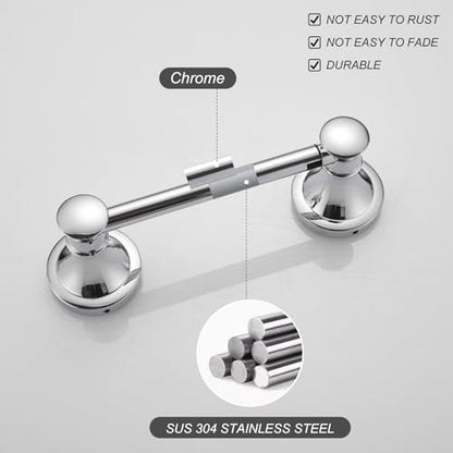 Bathroom Toilet Paper Holder Wall Mount Tissue Holder Polished Chrome | Rustproof Toilet Tissue Roll Holder, Flexible Double Post Pivoting Handle, Bathroom Accessories SUS304 Stainless Steel - color: Polished Chrome