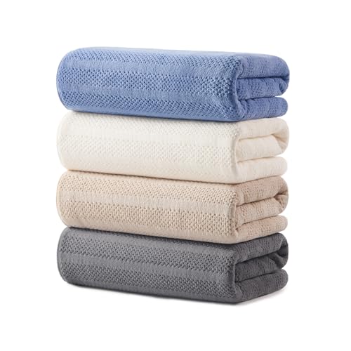 ecolook Microfiber Bath Towels Set of 4, 31 x 63 Inch Extra Large Bath Towel Set, Super Soft & Highly Absorbent, Quick Dry Lightweight Towels for Bathroom, Gym, Spa, Pool & Travel, Multicolor - color: Beige+camel+navy+dark Gray, size: 4 Pack Bath Towel