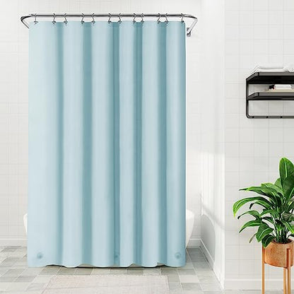 Barossa Design Shower Curtain Liner Light Blue, Standard Size | Premium PEVA, BPA & PVC Free, No Chemical Smell, Metal Grommets, Lightweight Shower Curtain with 3 Magnets for Bathroom - color: Light Blue, size: 72"W x 72"L (Pack of 1)