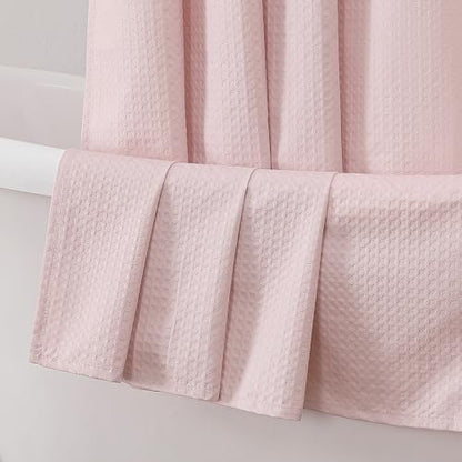 Aiyufeng Pink Shower Curtains for Bathroom，Dot Like Embossed Textured Waterproof Fabric Shower Curtain，Hotel Luxury Quality & Soft Cloth，Machine Washable，72Wx78L - color: Pink, size: 72"W x 78"L (Pack of 1)