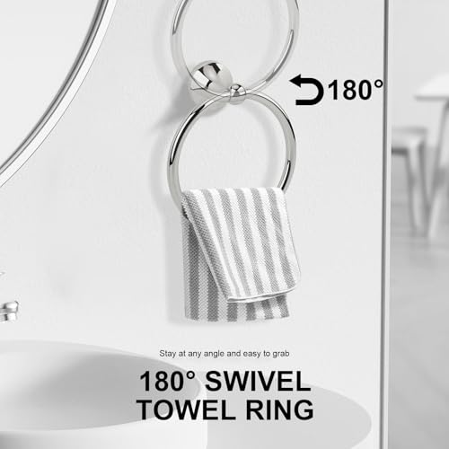 4 Piece Antique Bathroom Hardware Accessories Set Chrome,Towel bar Set 24 Inch Towel Bar Set,Towel Rack Set,Bathroom Towel Holder Set - color: Chrome