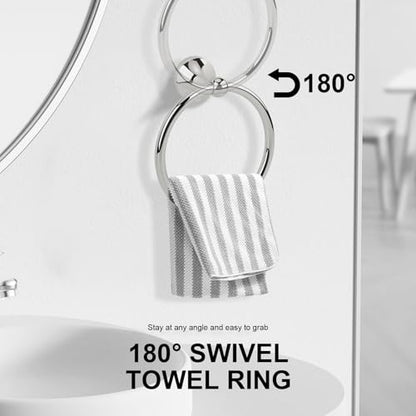 4 Piece Antique Bathroom Hardware Accessories Set Chrome,Towel bar Set 24 Inch Towel Bar Set,Towel Rack Set,Bathroom Towel Holder Set - color: Chrome