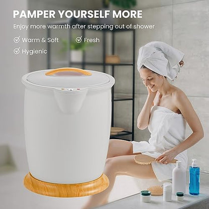 WELLHUT Towel Warmer Bucket Towel Warmers for Bathroom with Fragrance Holder, Luxury Spa Hot Towel Warmer, Towel Heater, Auto Shut Off, Holds Two 40"X70" Oversized Towels, Bathrobes, Blankets - color: Grey, size: 20 L