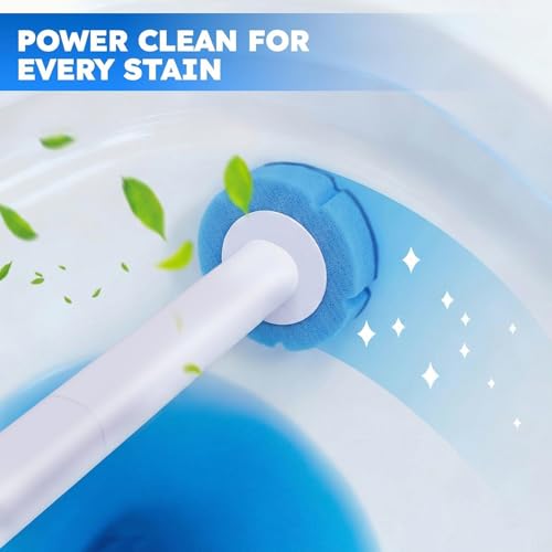 Disposable Toilet Brush 2 Pack- Each Toilet Bowl Brush with 10PCS Refills - size: 2 Brush + 20 Refills