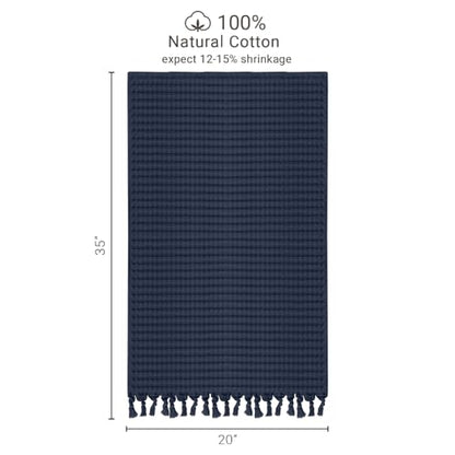 GILDEN TREE Decorative Waffle Hand Towels for Bathroom, 20x35 Large, Quick Drying Fingertip Towel, 2 Pack, Modern Style (Midnight Blue)