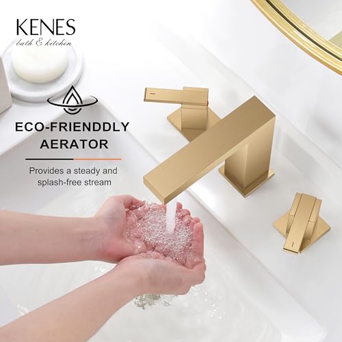 Champagne Bronze Widespread Bathroom Faucet 3 Hole Vanity Faucet | Bathroom Sink Faucet with Pop Up Drain & Supply Lines, Lead-Free cUPC & NSF Certified, 8 Inch Faucet for Vanity Restroom Sink - color: Champagne Bronze