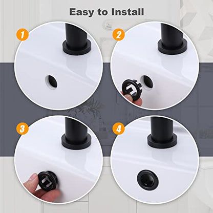 6 Pack Sink Overflow Ring Black, ARCORA Bathroom Kitchen Sink Basin Trim Overflow Cover Hole Insert Cap - color: Black-6 Pack