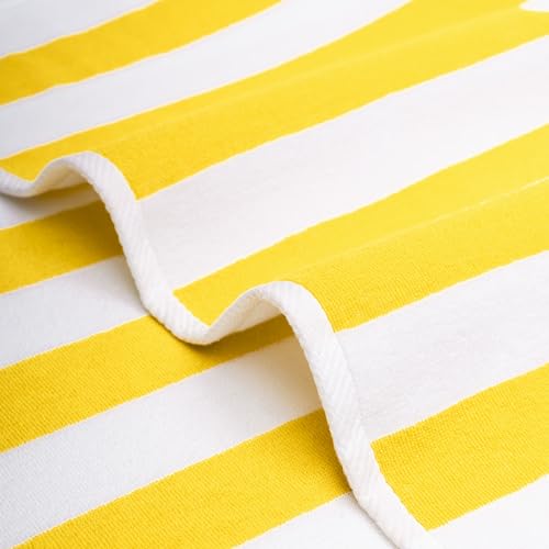 American Soft Linen Cabana Striped Beach Towels, 30x60 inch 4 Piece Oversize Pool Towels, Quick Drying Sand Free Swim Towels, Yellow - color: Yellow