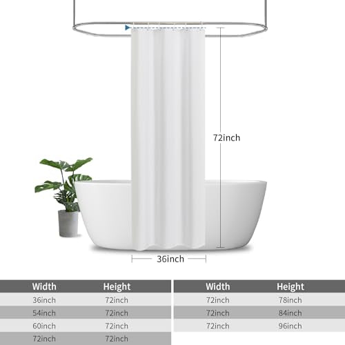 Waterproof Fabric Shower Curtain,No Liner Needed,36x72,White | 2-in-1 Design,Linen Textured,100% Waterproof TPU-Laminated Backing,Magnetic Weighted,Machine Washable,For Bathroom,Hotel - color: White, size: 36"W x 72"L (Pack of 1)