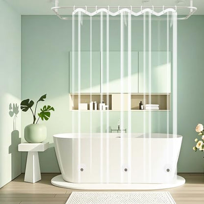 Seenus Waterproof Clear Shower Curtain Liner with 3 Large Magnets, 60 x 72 inch Bpa-Free PEVA 8G Plastic Shower Liner Weighted, Transparent Bathroom Shower Curtain for Walk-in - color: Clear, size: 60"W x 72"L (Pack of 1)