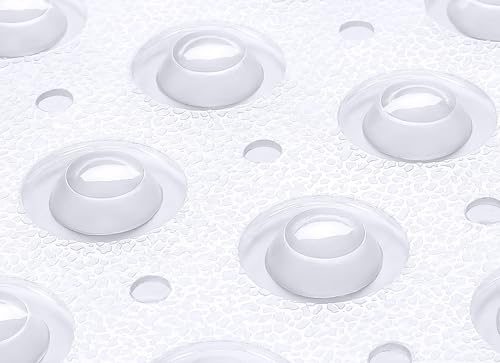 Extra-Long Non-Slip Bathtub & Shower Mat 39”x16” (Smooth/Non-Textured Tubs Only) Safe, Clean, Machine-Washable, Superior Grip&Drainage, Vinyl, Transparent Clear - color: Transparent Clear, size: 39" x 16" (Rectangular)