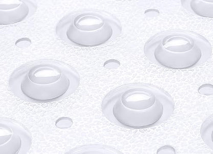 Extra-Long Non-Slip Bathtub & Shower Mat 39”x16” (Smooth/Non-Textured Tubs Only) Safe, Clean, Machine-Washable, Superior Grip&Drainage, Vinyl, Transparent Clear - color: Transparent Clear, size: 39" x 16" (Rectangular)