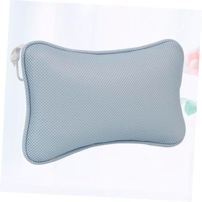 Non-Slip Bathtub Pillow with 2 Suction Cups Mesh Head Neck Shoulder Support Cushion for Oval and Straight-Back Tubs Spa Bath Pad