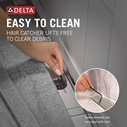 Delta Faucet 24-Inch Linear Shower Drain Wall Edge in Polished Nickel - color: Stainless