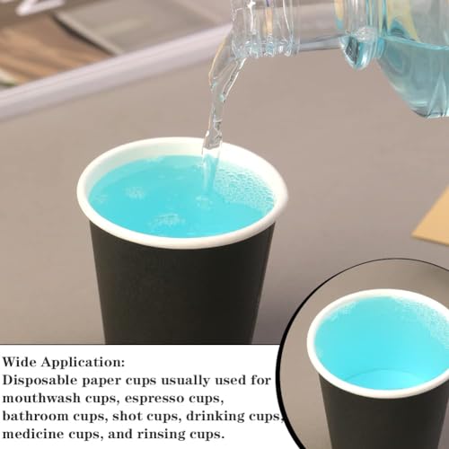 300 Count 3 Oz Mouthwash Cups, Black Disposable Bathroom Cups | Disposable Paper Cups, Small Disposable Cup, Espresso Cup for Bathroom Party Travel Picnic BBQ - color: Black, size: 300 Count