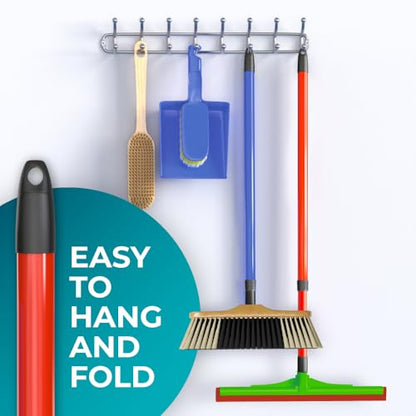 HeloMorSqueegee Broom Scrubbing Brush with Telescopic Long Handle for Garage, Patio, Deck, Tile and Shower (59 Inch (Metal Broom Handle)) - size: 59 Inch (Metal Broom Handle)